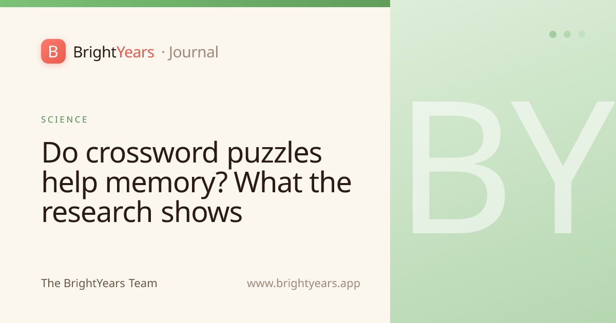 Do crossword puzzles help memory? What the research shows · BrightYears